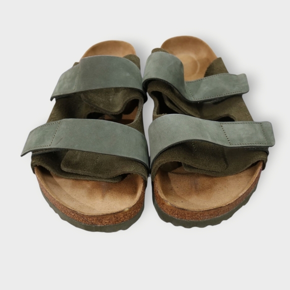 OB Birkenstock Mens Size 43 US 10 To 10.5 Uji Nubuck Suede Leather Sandals Thyme main image 7